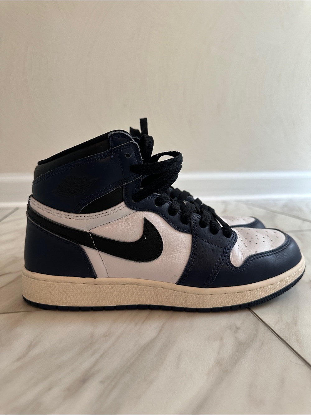 Nike Jordan Kids High-Top Sneakers in Navy, Black & White